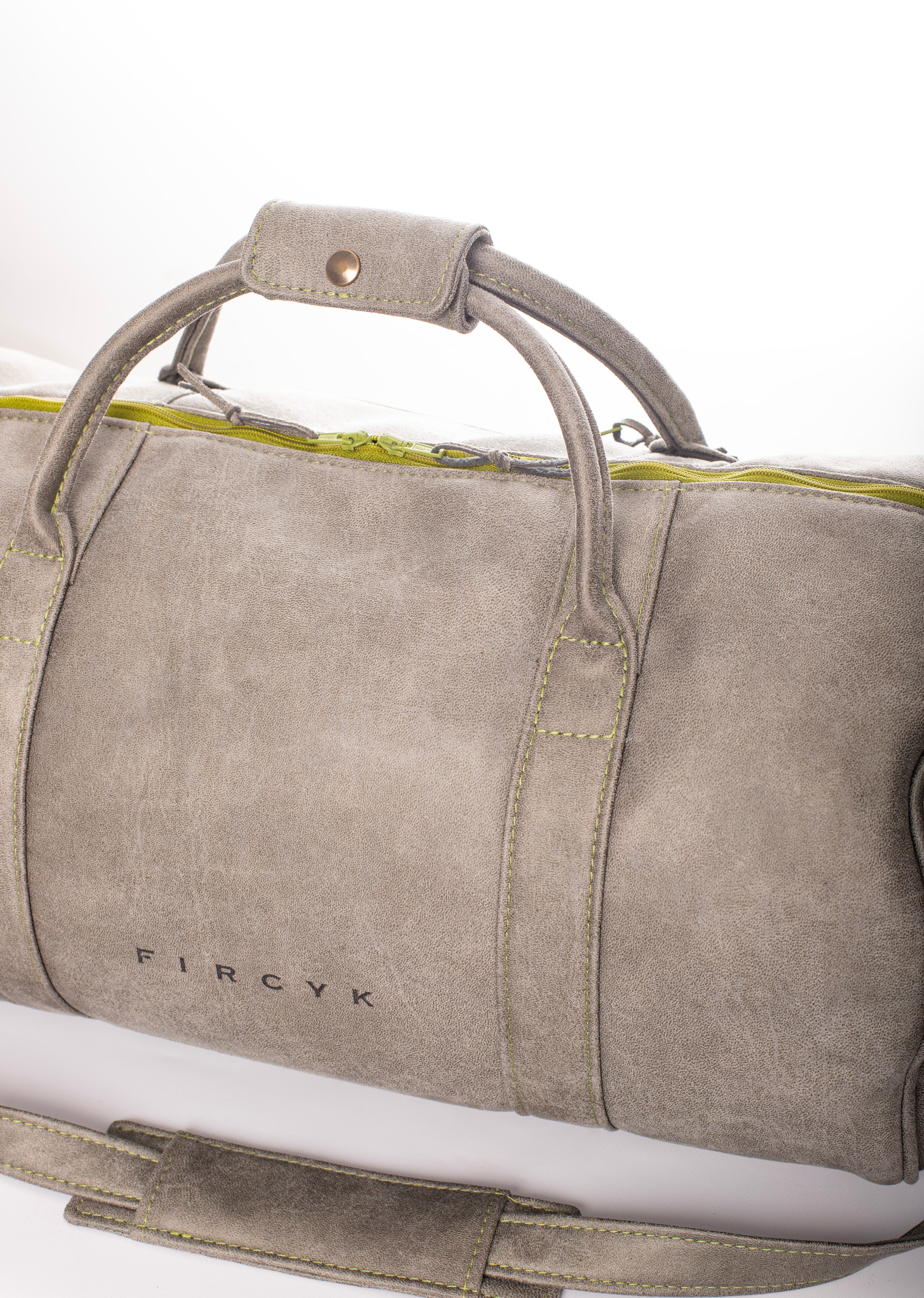 Travel Bag - Grey, Skóra z recyklingu