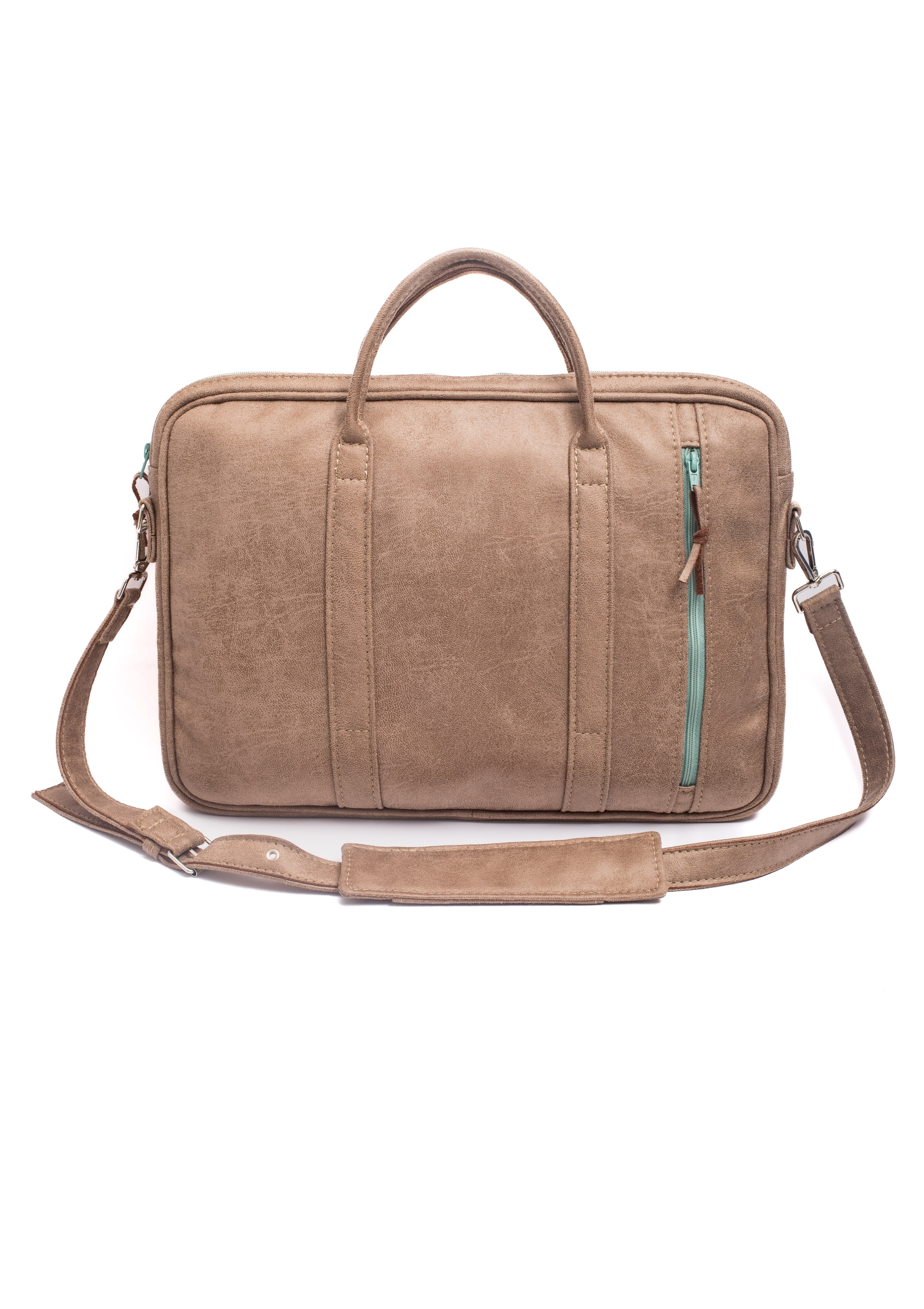 Laptop Bag - Cappuccino, Recycled leather