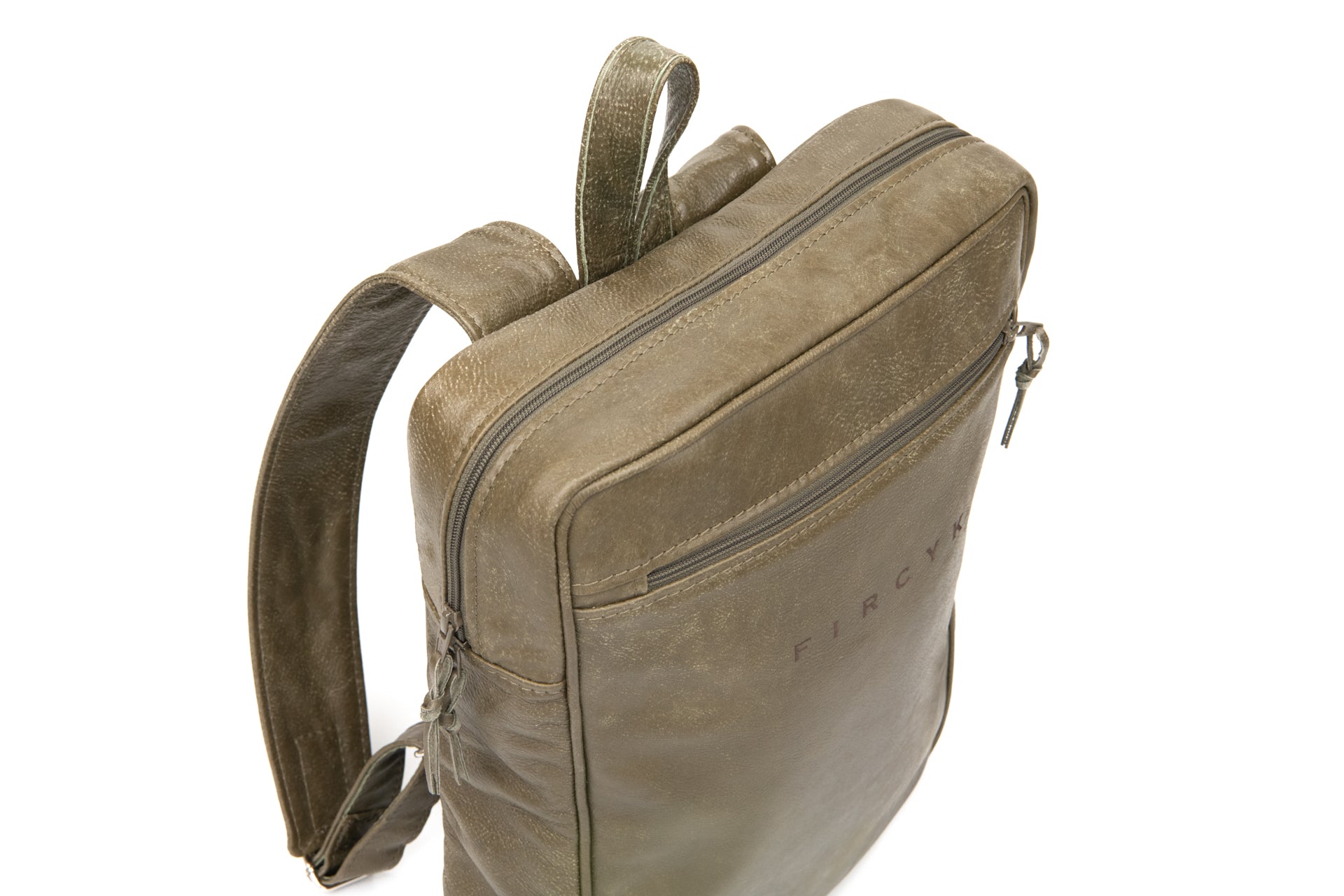 Laptop-Rucksack – Light Olive, Naturleder